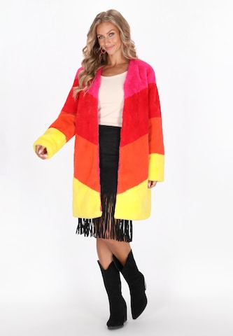 Manteau mi-saison IZIA en mélange de couleurs