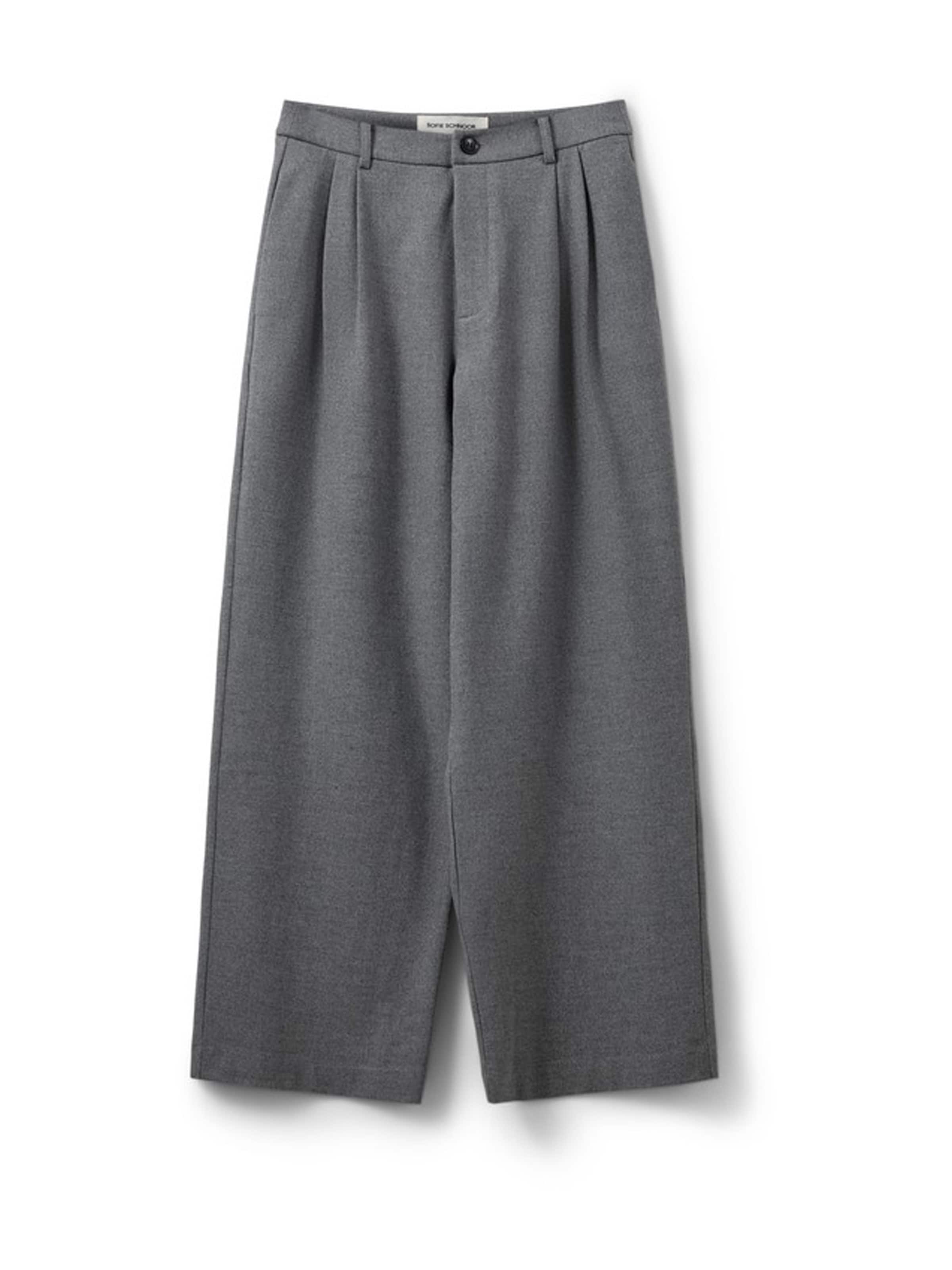 Sofie Schnoor Loosefit Παντελόνι πλισέ 'ROSALIND' σε γκρι: μπροστά