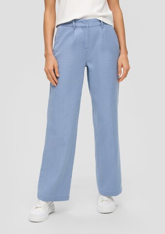 s.Oliver Wide leg Pleat-front trousers in Blue