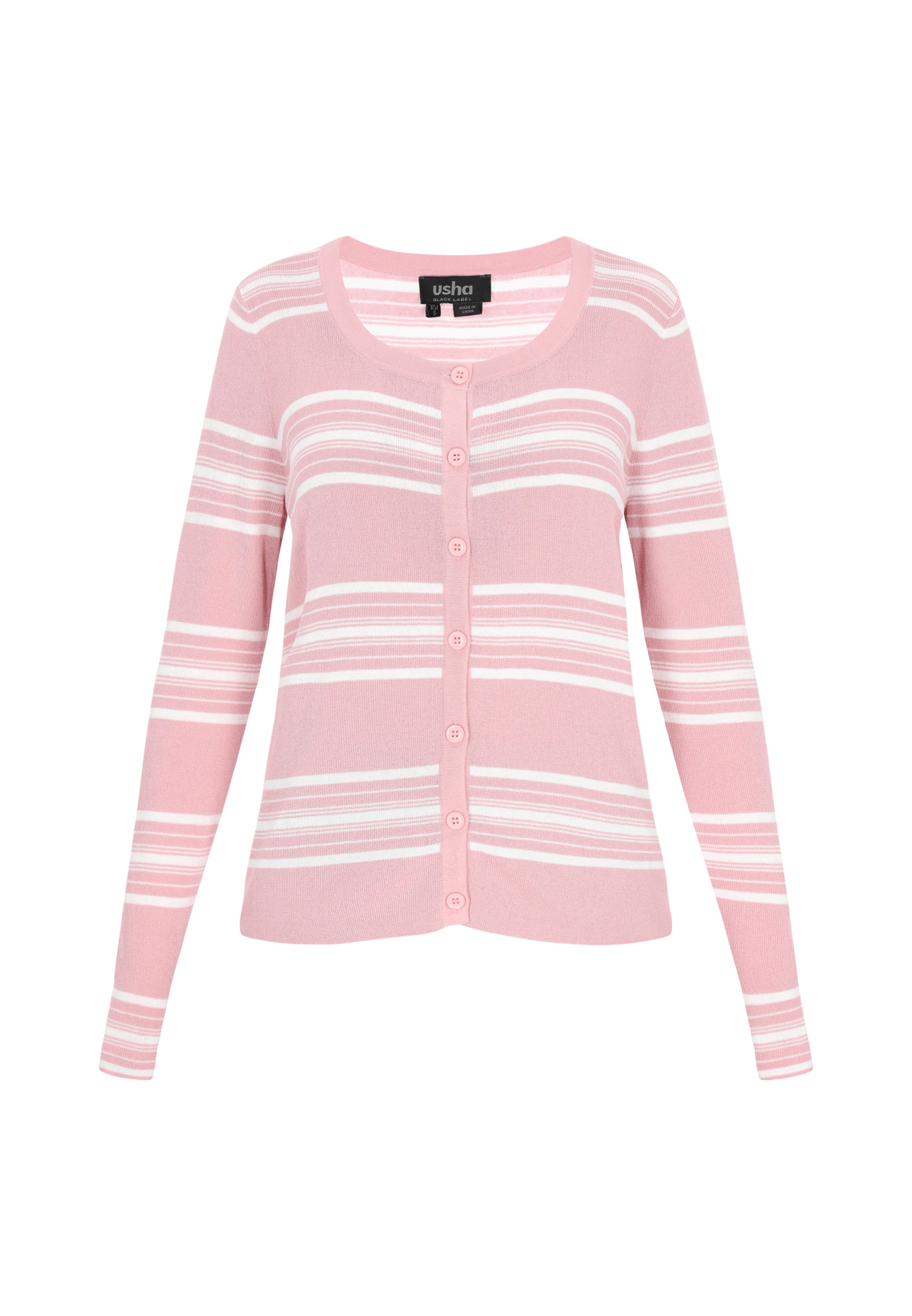 usha BLACK LABEL Strickjacke 'Classic' in Pink: Vorderseite