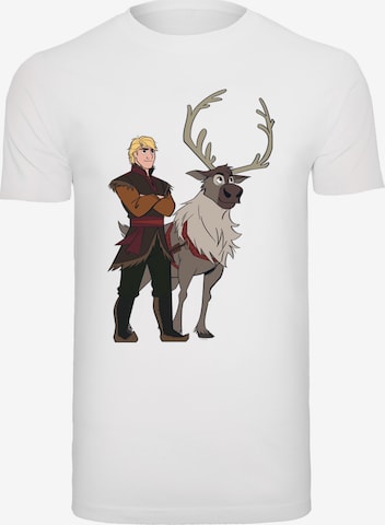 T-Shirt 'Disney Frozen 2 Sven And Kristoff' F4NT4STIC en blanc : devant