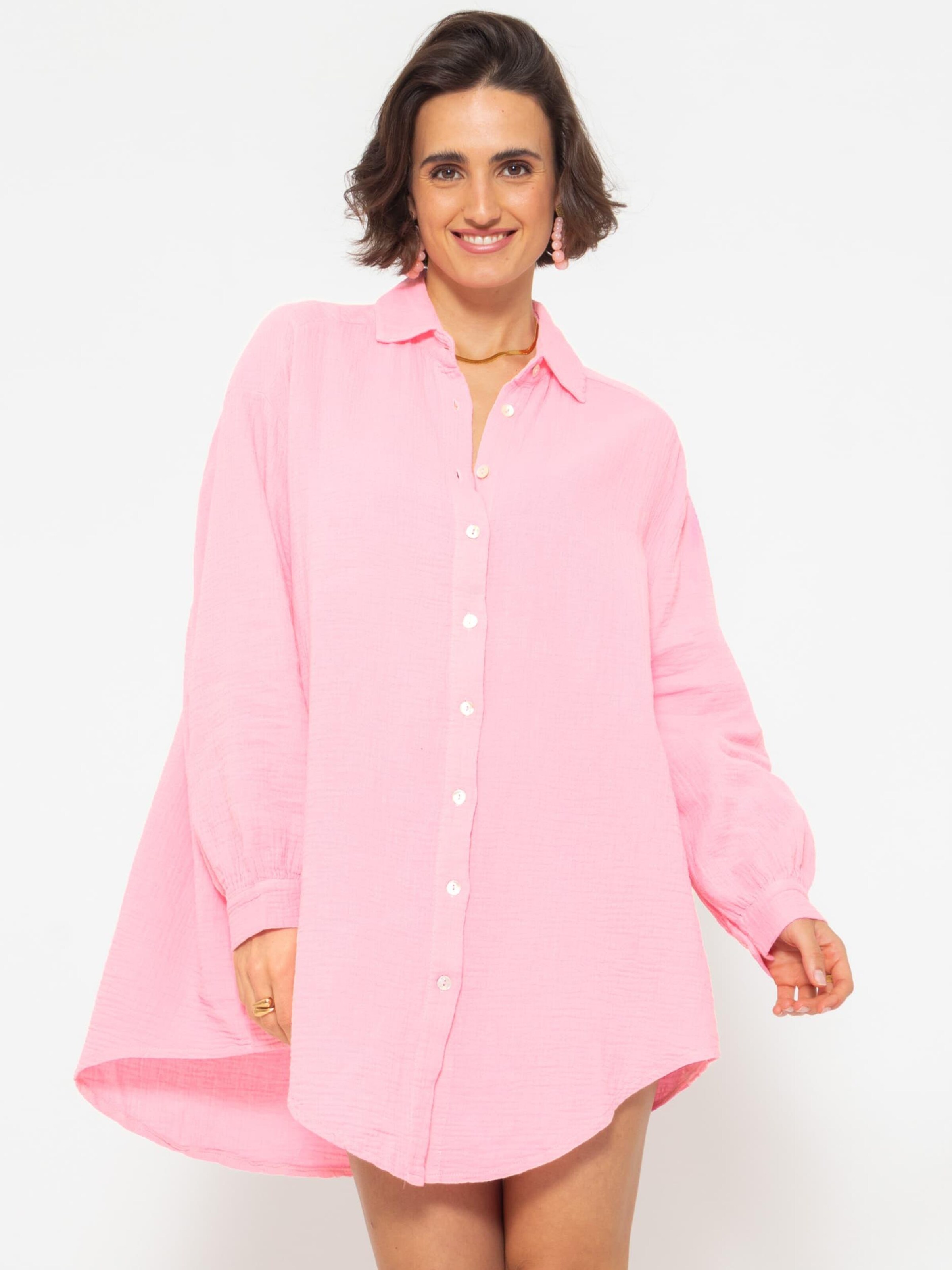 SASSYCLASSY Blouse 'lange Variante' in Pink: front
