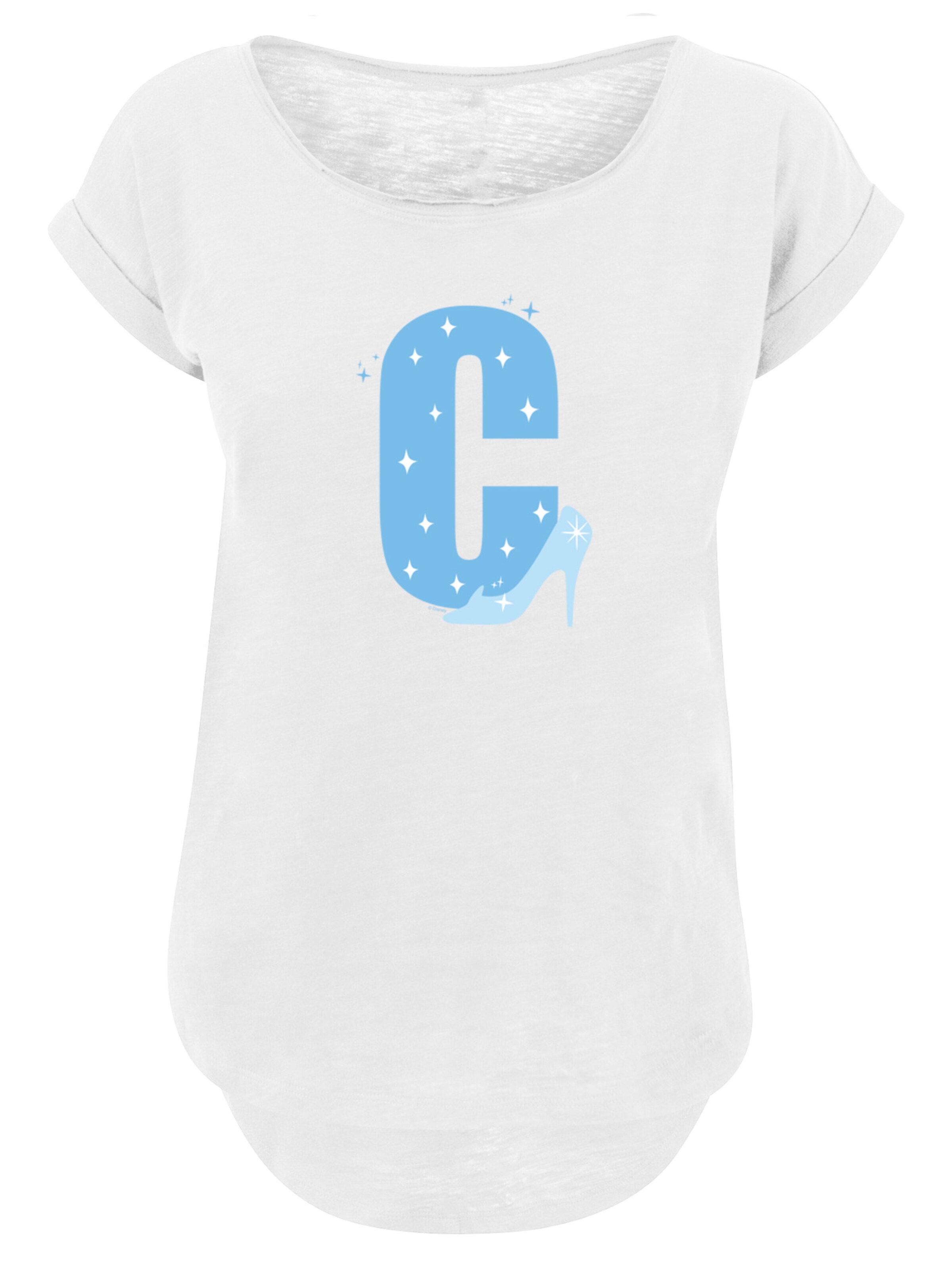 F4NT4STIC Shirt 'Disney Alphabet C Is For Snow' in White: front