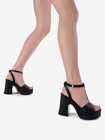 Baldinini Strap Sandals in Black: front