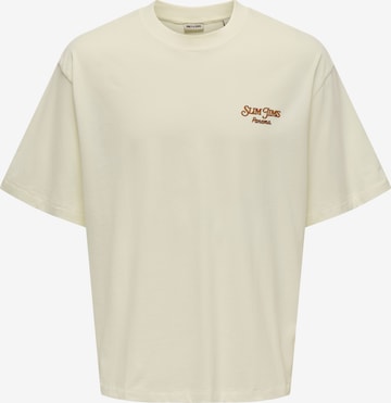 Maglietta 'Malik Jims' di Only & Sons in beige: frontale