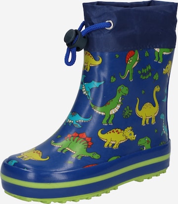 BECK Rubber Boots 'Mini Dino' in Blue: front