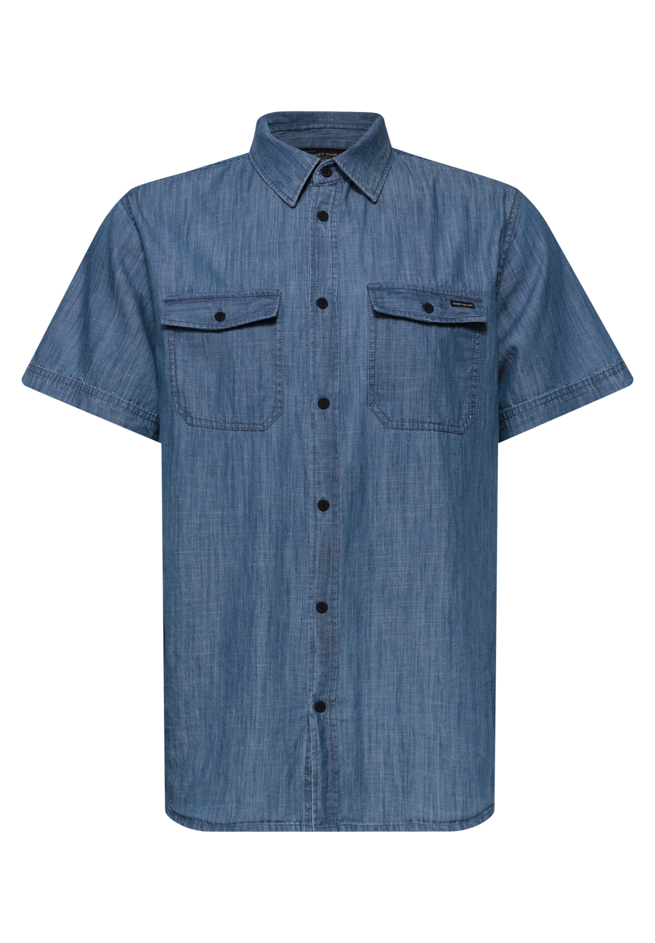 Street One MEN Comfort Fit Hemd in Blau: Vorderseite