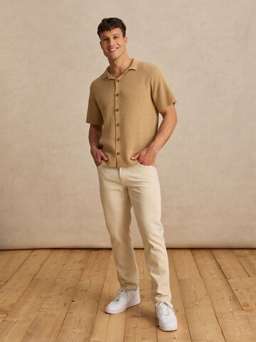 DAN FOX APPAREL Knit Cardigan 'Gustav' in Beige