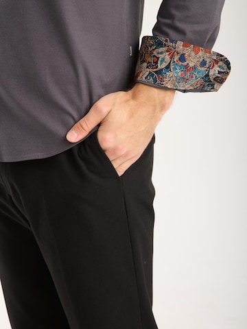 Slim fit Camicia business 'Donatello Poplin' di 7Camicie in grigio