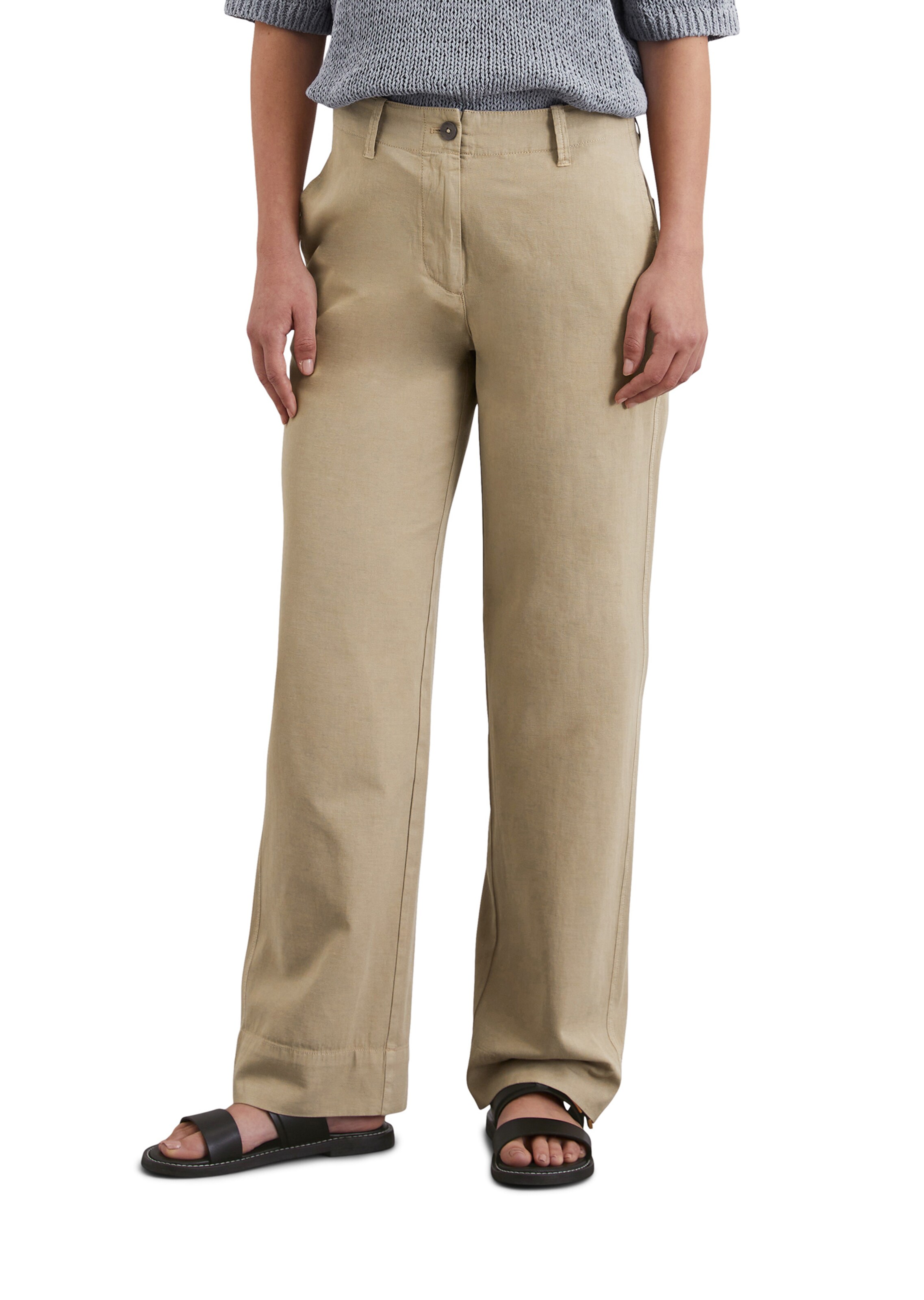 Marc O'Polo Широкий Штаны 'Lande' в Бежевый: спереди