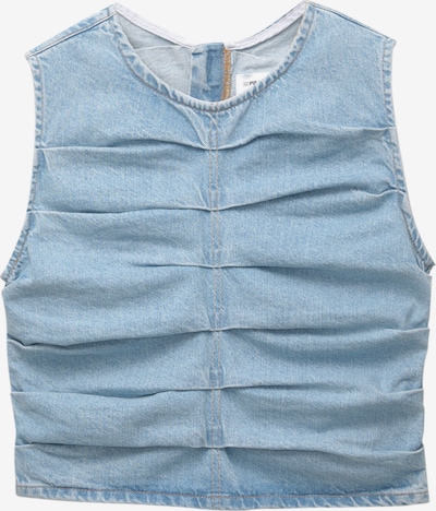 Pull&Bear Toppi koossa XS värissä sininen denim, Tuotenäkymä