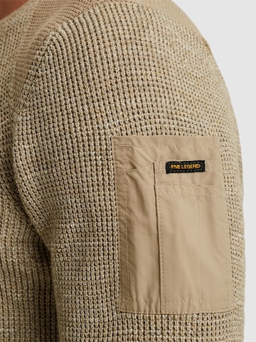 PME Legend - Jersey 'Pullover with flight pocket' en beige
