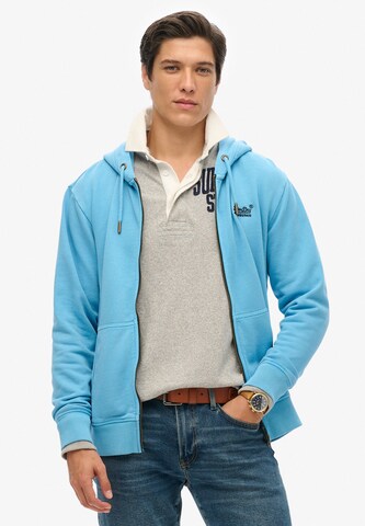 Superdry Sweatvest 'Essential' in Blauw: voorkant