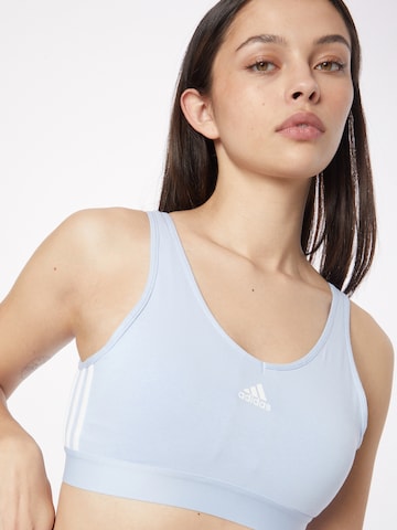 ADIDAS SPORTSWEAR Bustier Sporttop 'Essentials 3-Stripes With Removable Pads' in Blau
