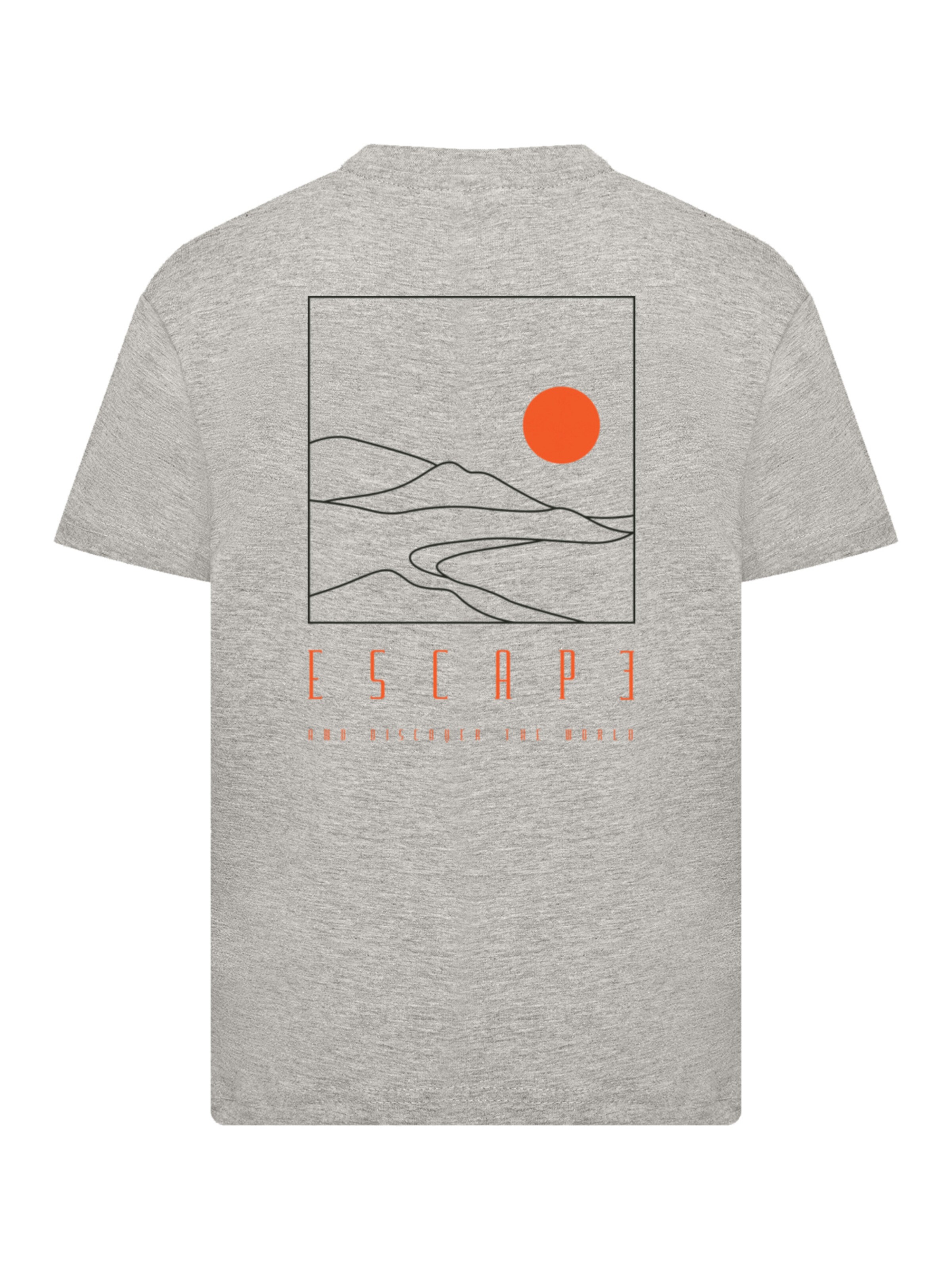 T-Shirt 'Escape Discover the World Landscape' F4NT4STIC en gris