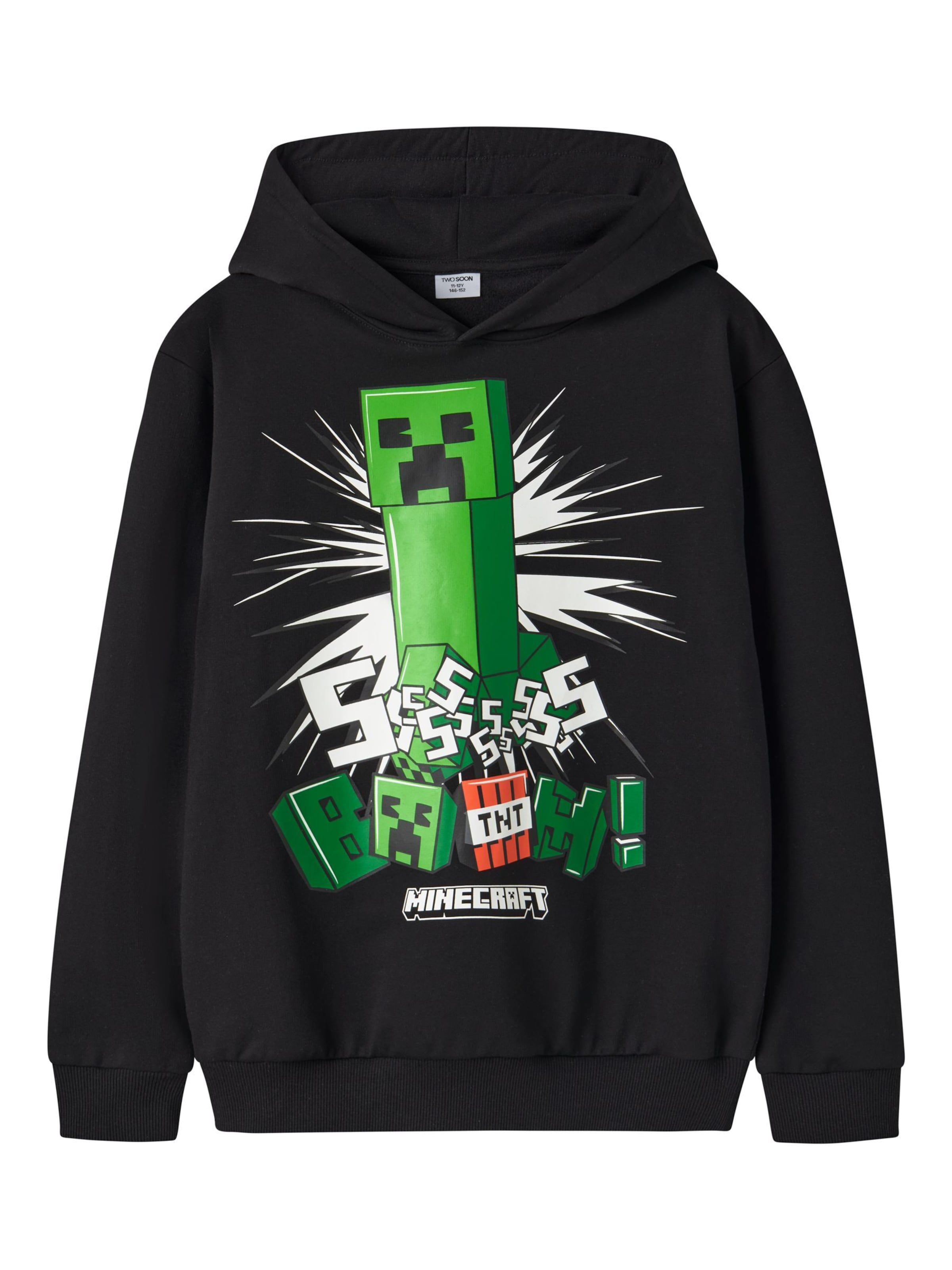 TWO SOON - Sudadera 'Minecraft' en negro: frente