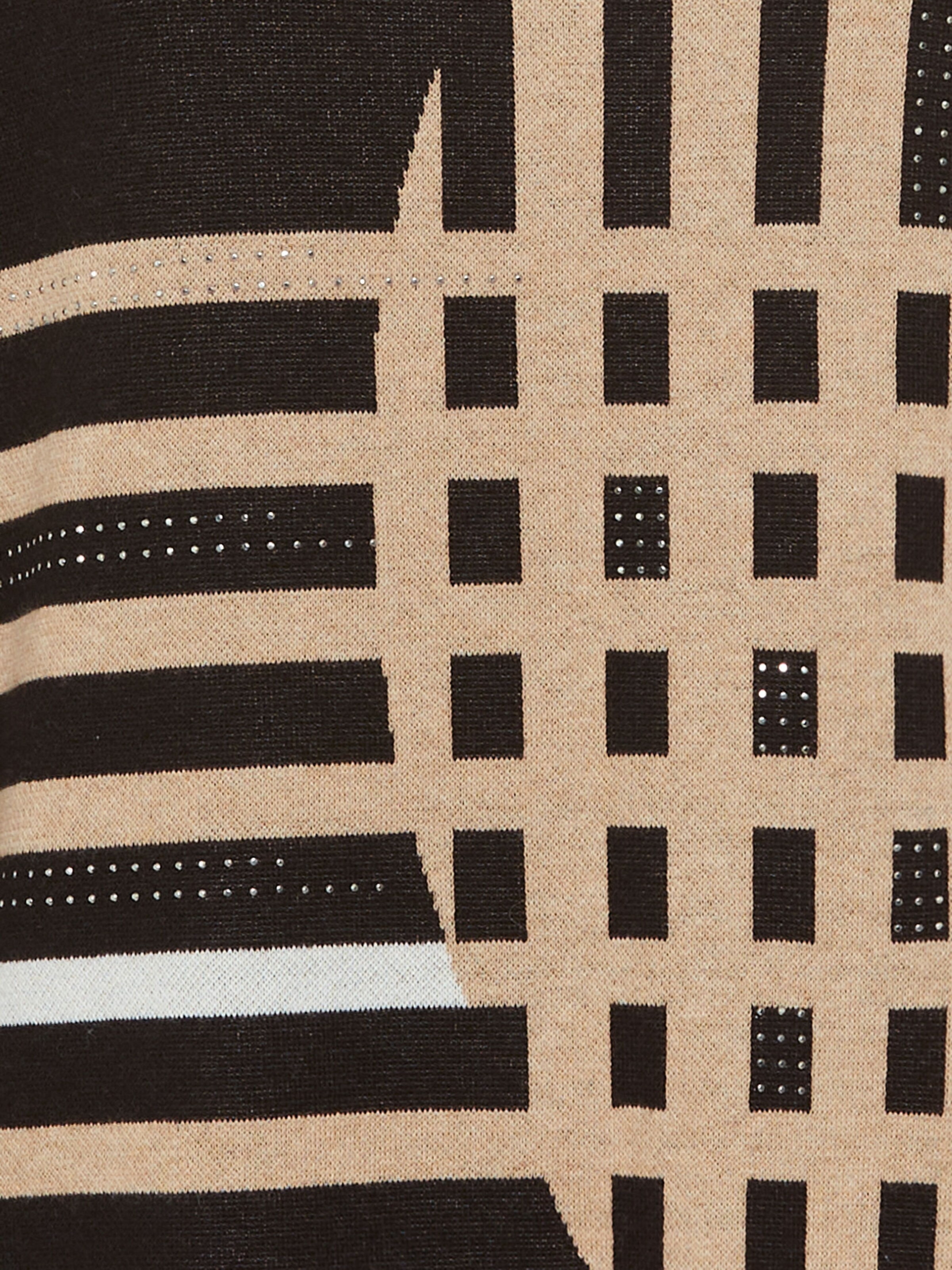 Olsen Feinstrickpullover, dekorativer Retro-Panneaux-Print als Eyecatcher, weich in Beige