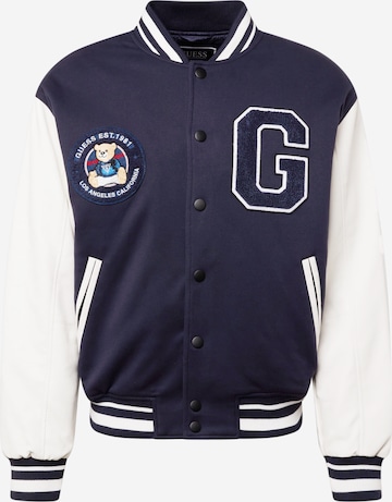 Veste mi-saison 'VARSITY' GUESS en bleu : devant