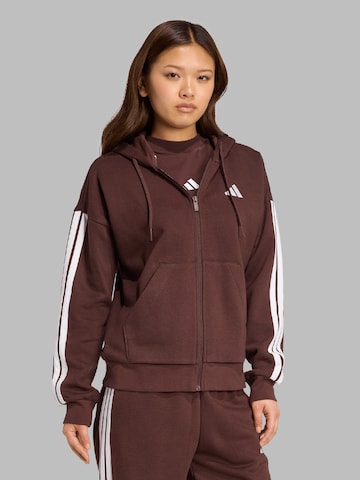 ADIDAS SPORTSWEAR Sports sweat jacket 'Essentials' in Brown