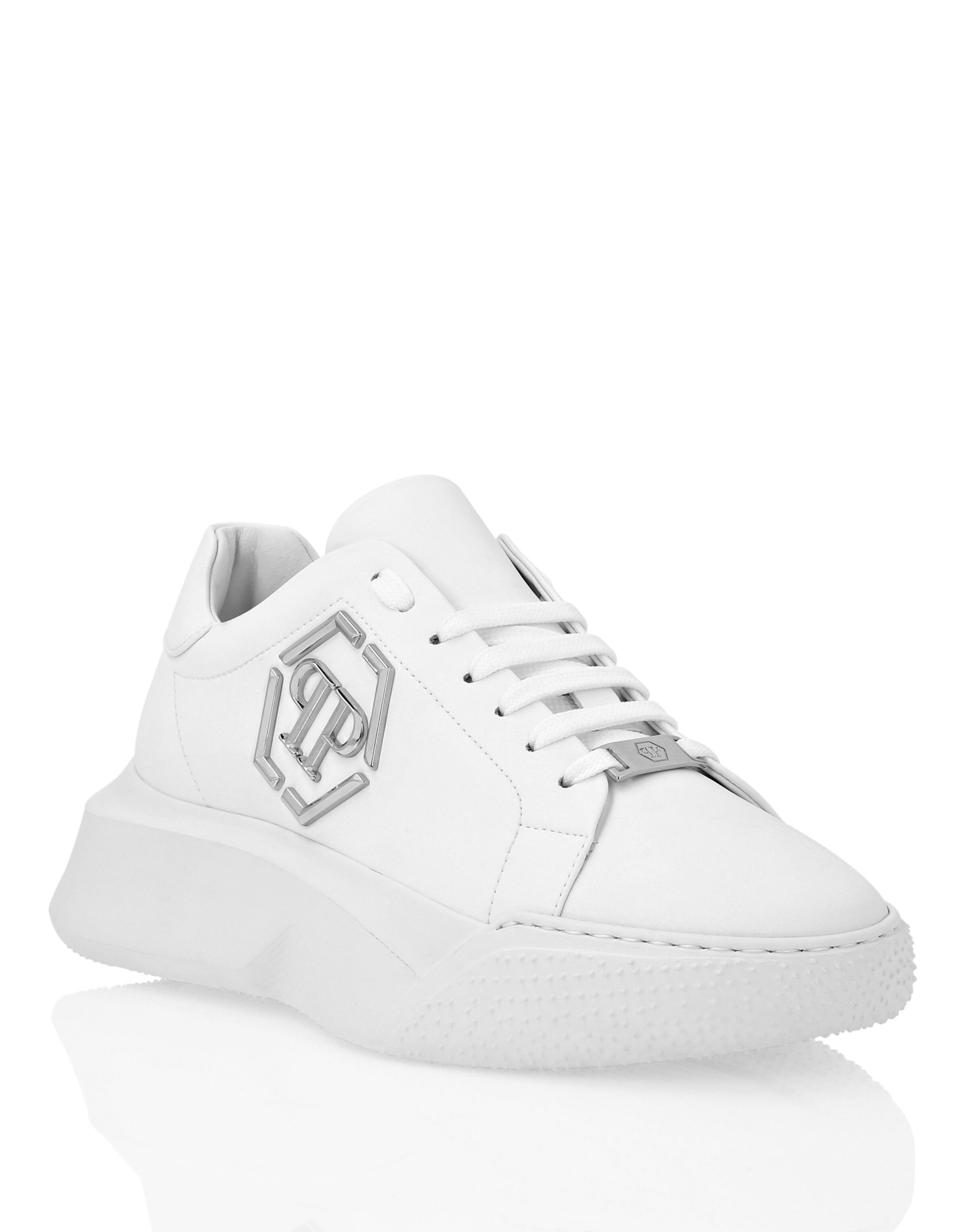 Philipp Plein - Zapatillas deportivas bajas 'Godzilla' en blanco: frente