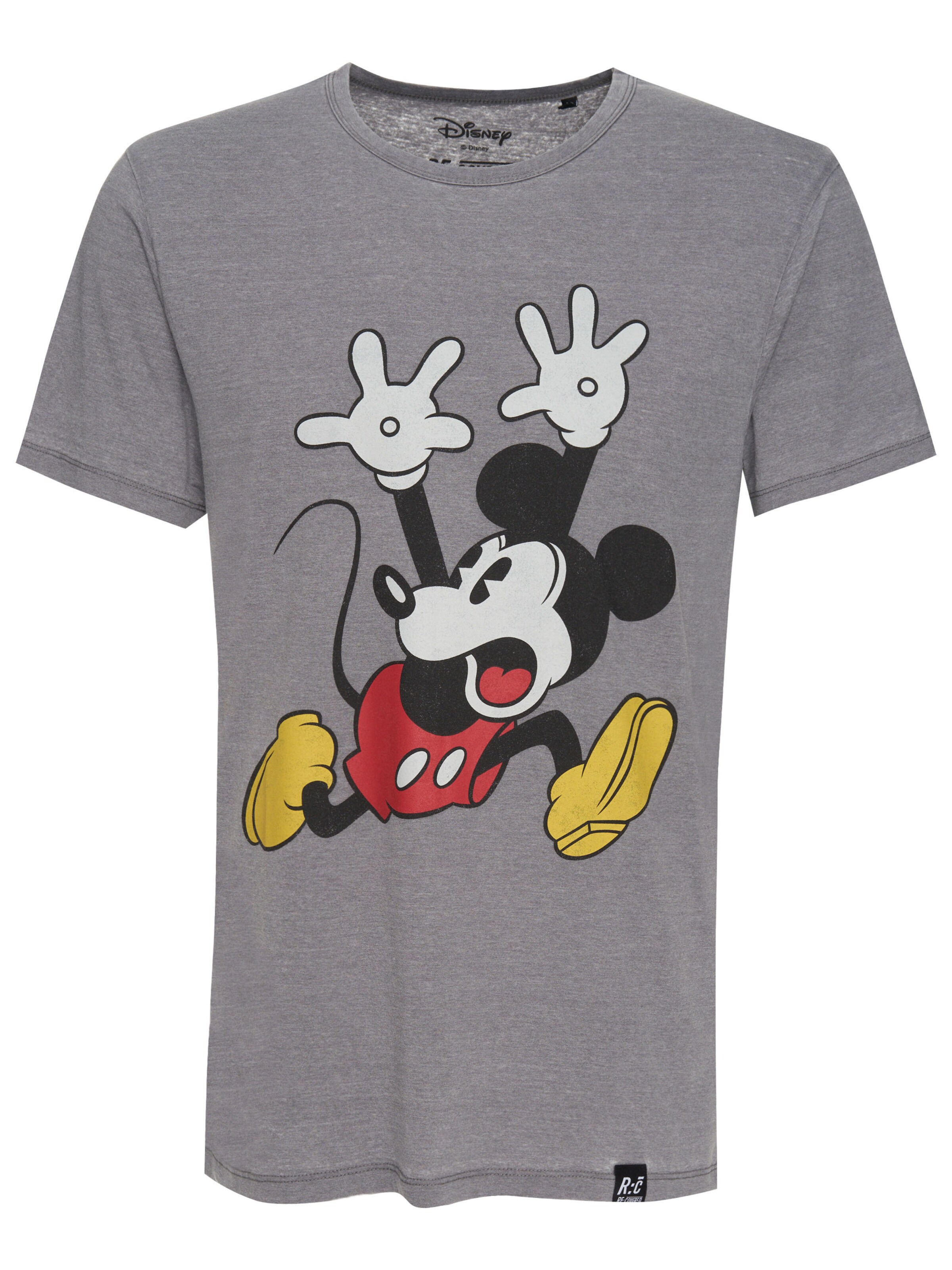 Recovered T-Shirt 'Disney Mickey Mouse Panic' in Grau: Vorderseite