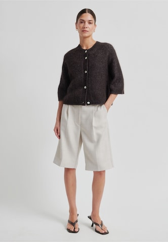 SECOND FEMALE Regular Bandplooibroek in Beige: voorkant