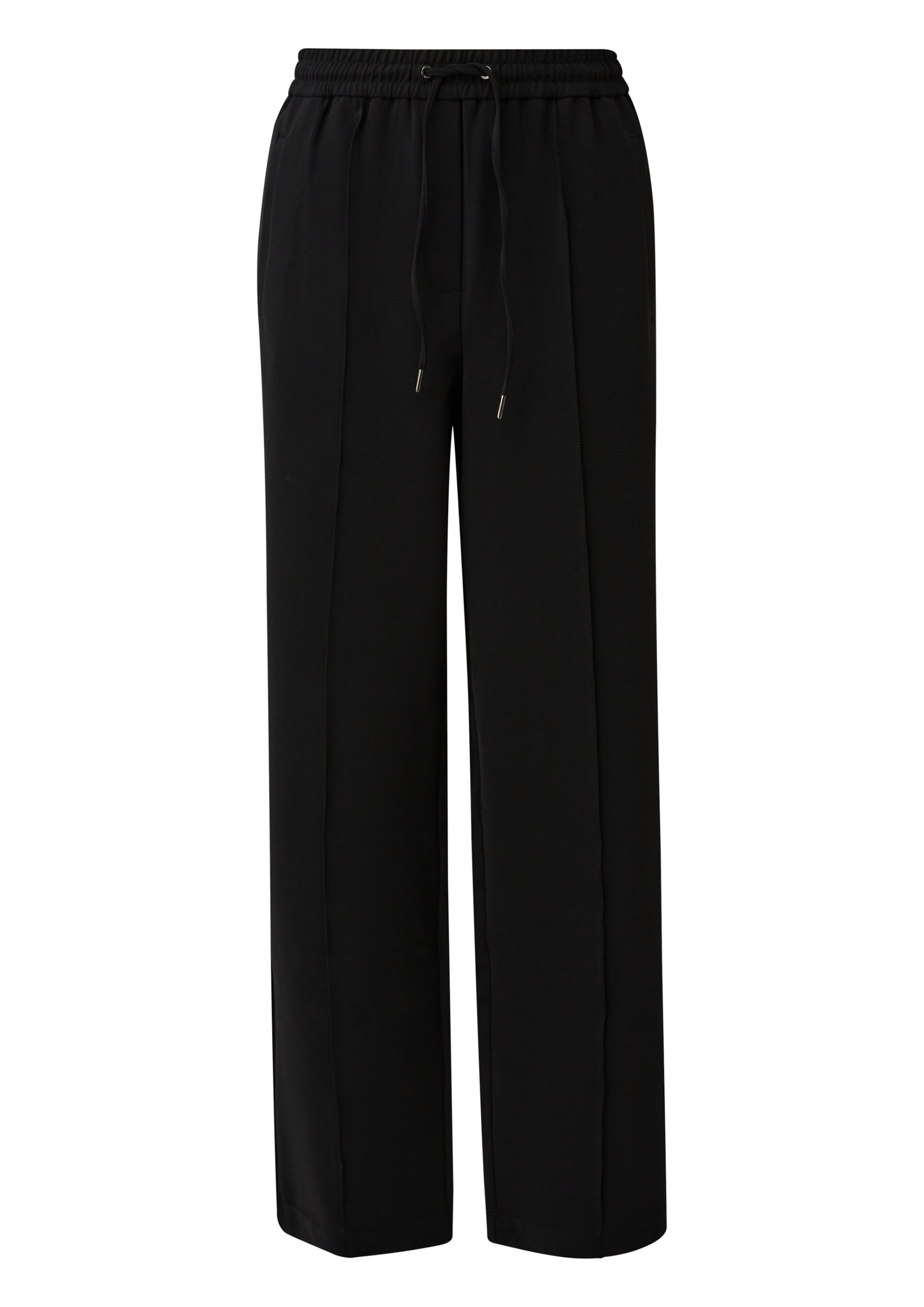 s.Oliver Wide Leg Hose in Schwarz: Vorderseite