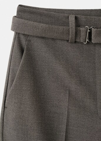 MANGO Regular Pleat-Front Pants 'Carlota' in Brown