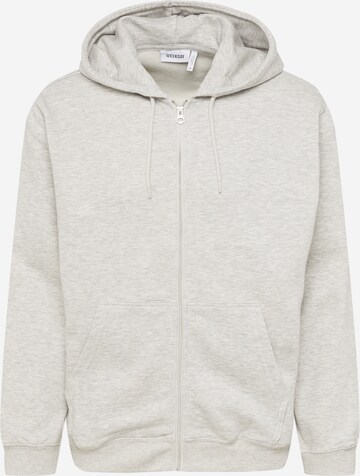 WEEKDAY Zip-Up Hoodie in Grey: front