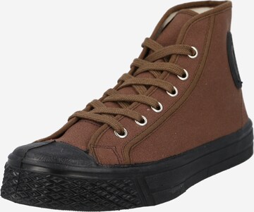 US Rubber Sneakers hoog in Bruin: voorkant