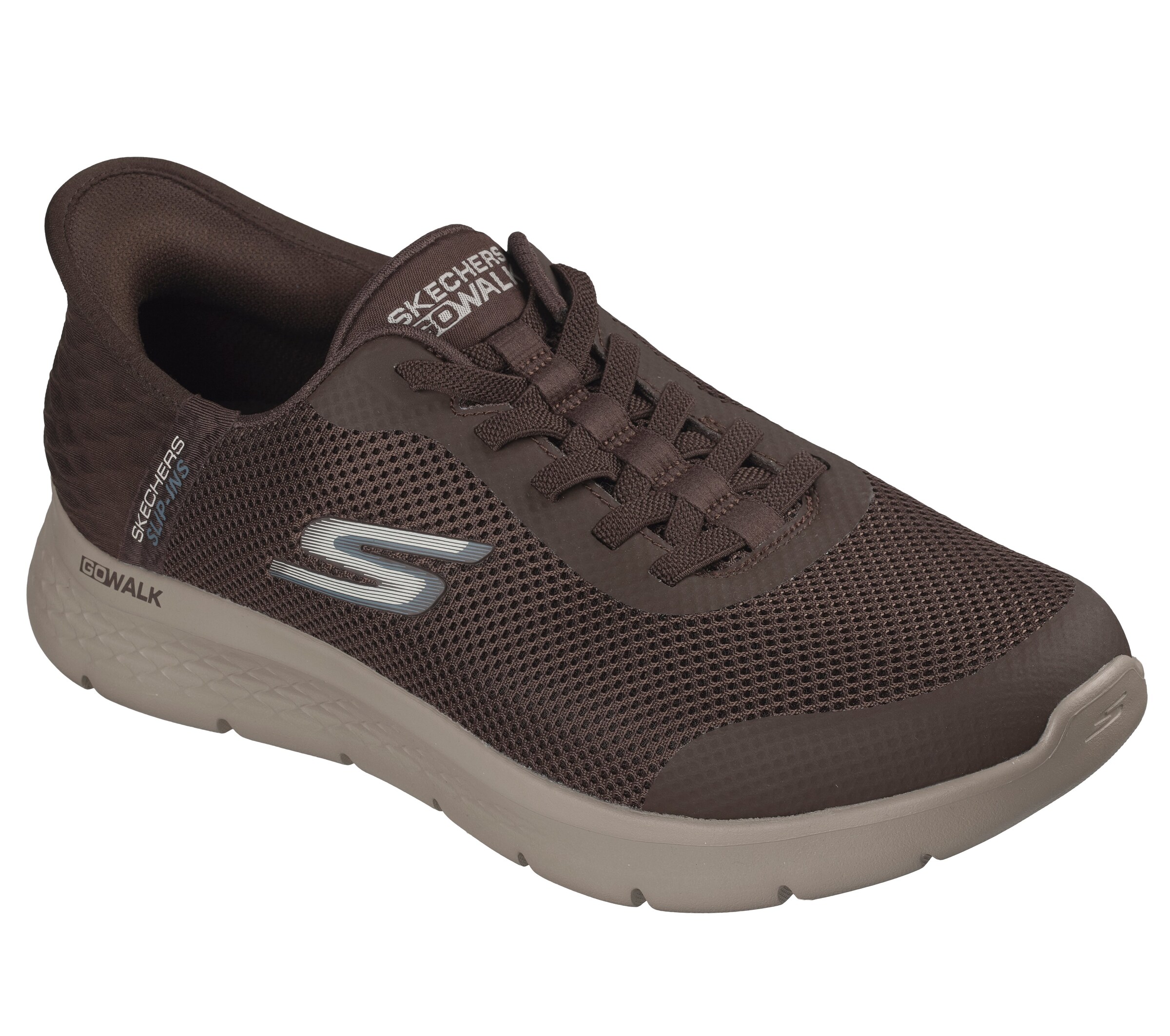 SKECHERS Slip-Ons 'Go Walk Flex - Hands Up' in Brown: front