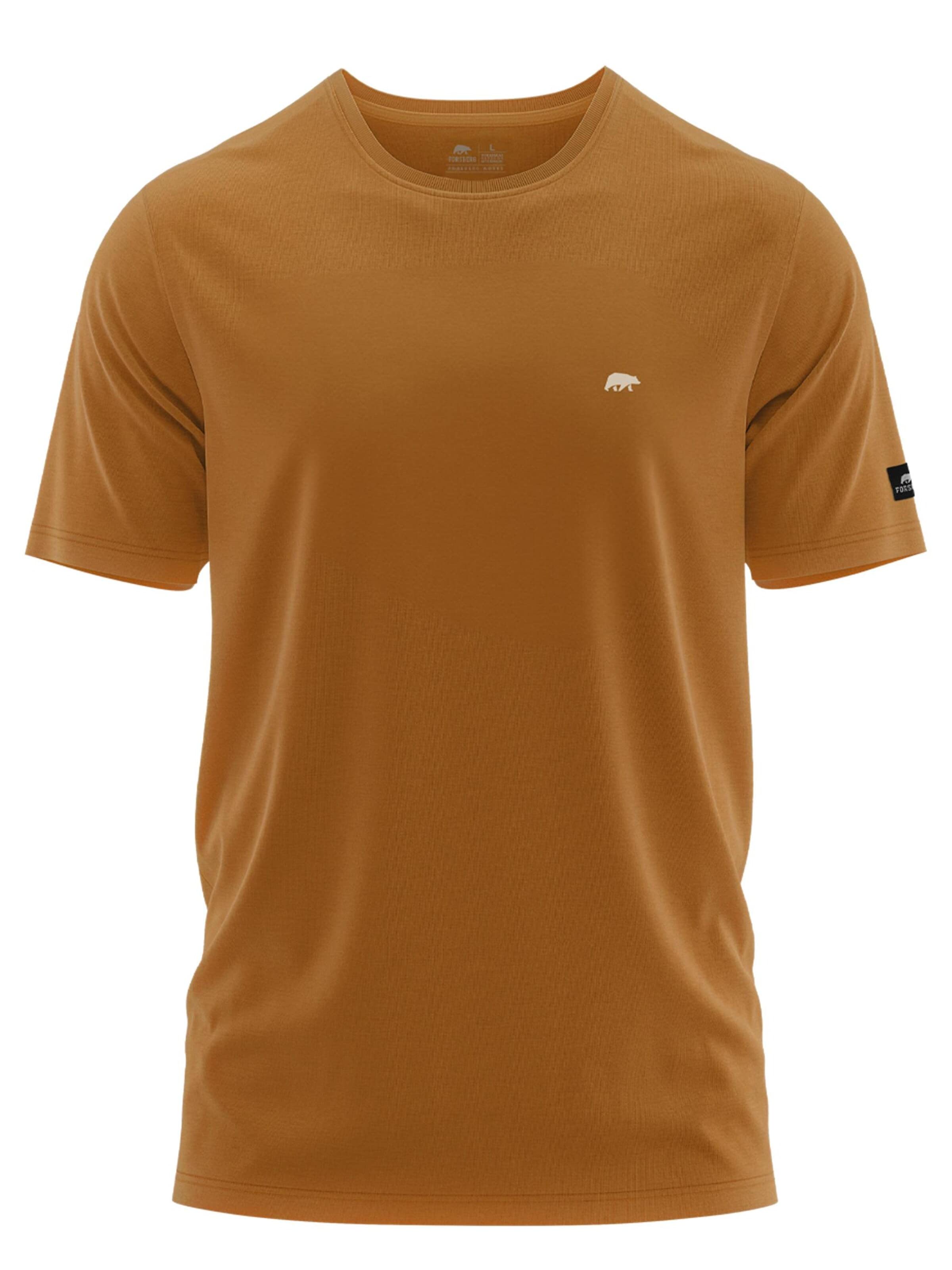 FORSBERG Shirt 'T-Shirt mit kleinem Gummi-Patch' in Brown: front