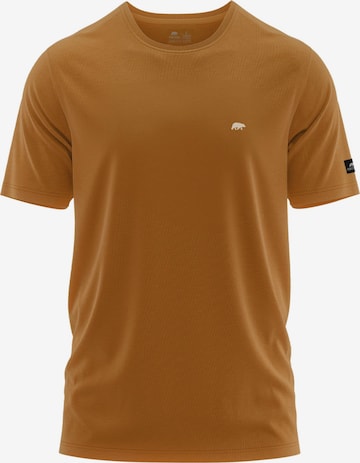 FORSBERG Shirt 'T-Shirt mit kleinem Gummi-Patch' in Brown: front