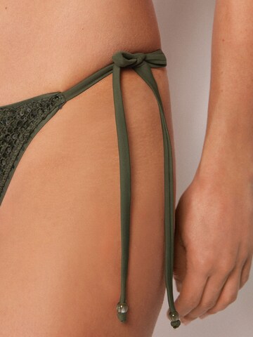 CALZEDONIA Bikini Bottoms 'Sequin Net' in Green