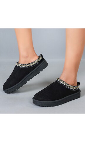 Ital-Design Pantolette in Schwarz: Vorderseite