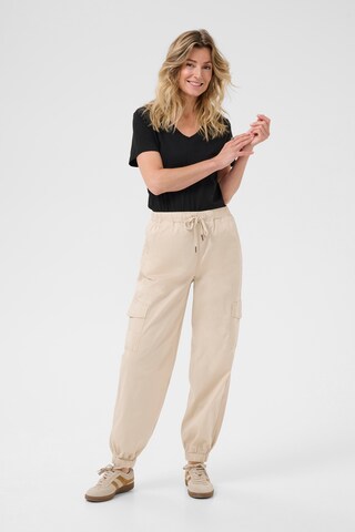 Loosefit Pantalon cargo 'Otilie' Cream en beige