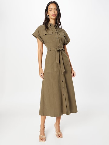 Robe-chemise Warehouse en vert : devant