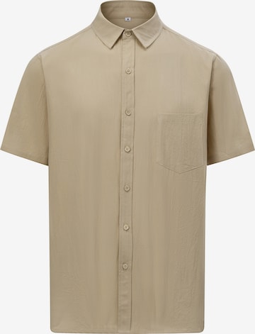 ALLTHEMEN Regular fit Button Up Shirt 'Schlicht' in Green: front