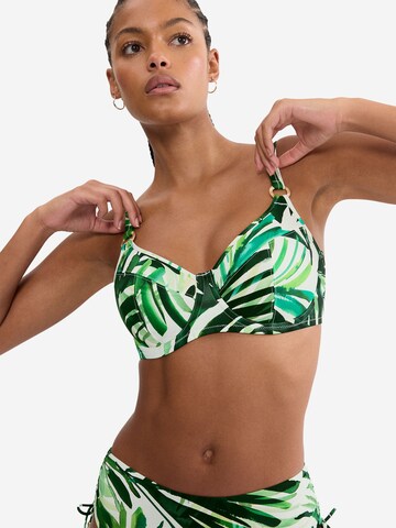 TRIUMPH Minimizer Bikinitop ' Red Label Summer Palm ' in Groen: voorkant