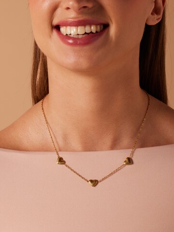 Lucardi Ketting 'Herz' in Goud: voorkant