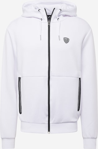 Veste de survêtement EA7 Emporio Armani en blanc : devant