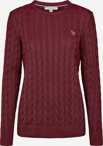 U.S. POLO ASSN. Trui ' UWMadeline ' in Rood: voorkant