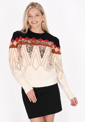 Pull-over IZIA en rouge : devant