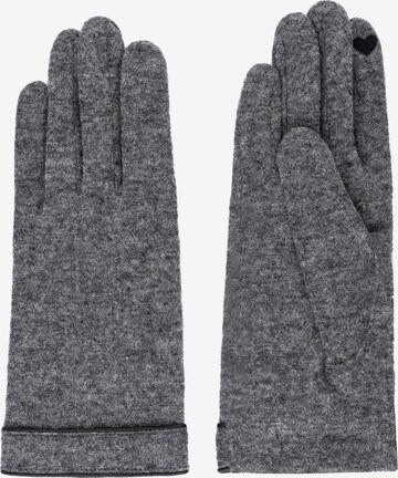 Roeckl Full Finger Gloves 'Leather Piping' in Grey: front
