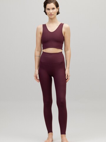 Skinny Leggings 'Ribbed' Hey Honey en rouge
