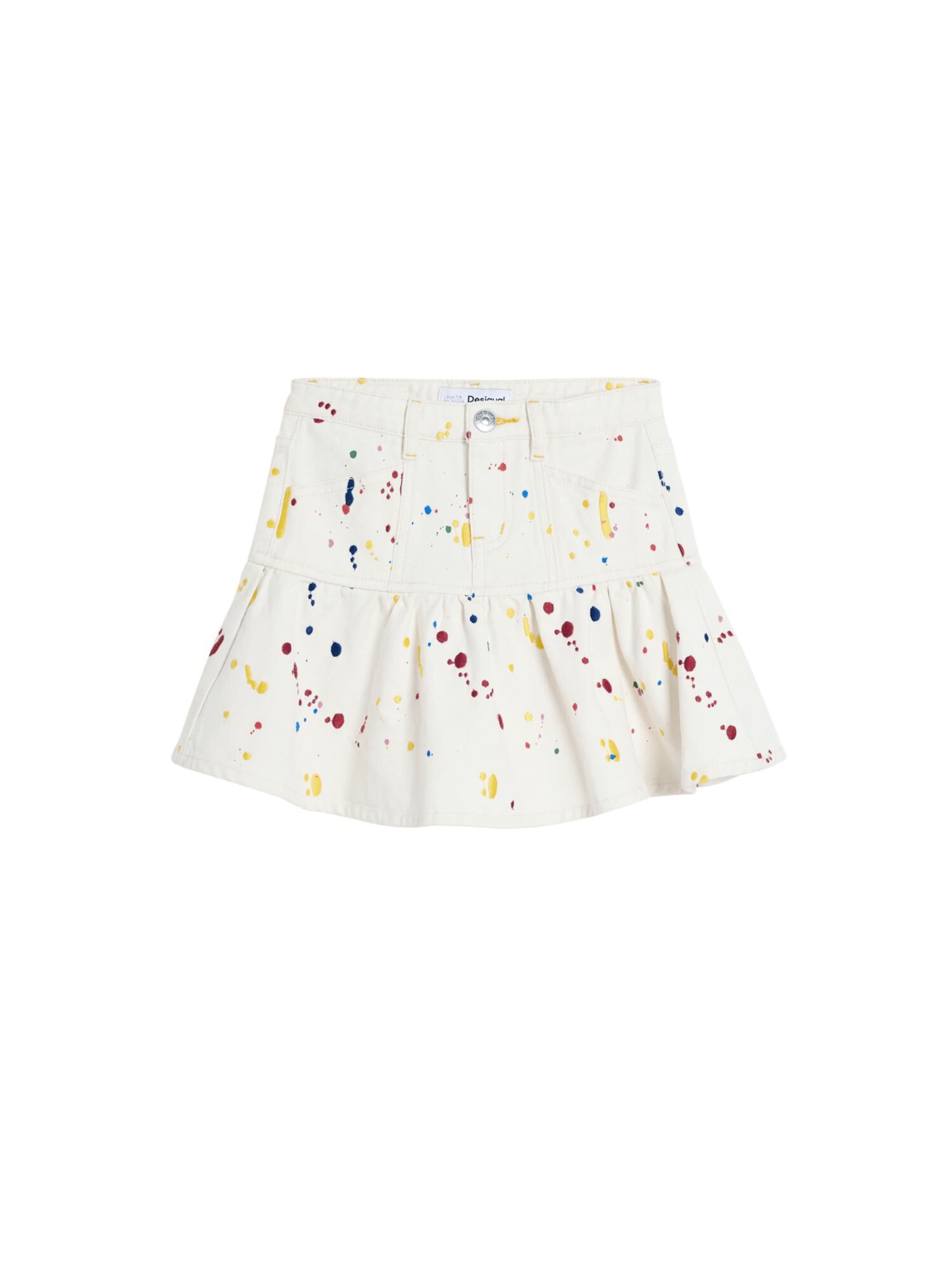 Desigual - Saia 'Splash' em branco: frente