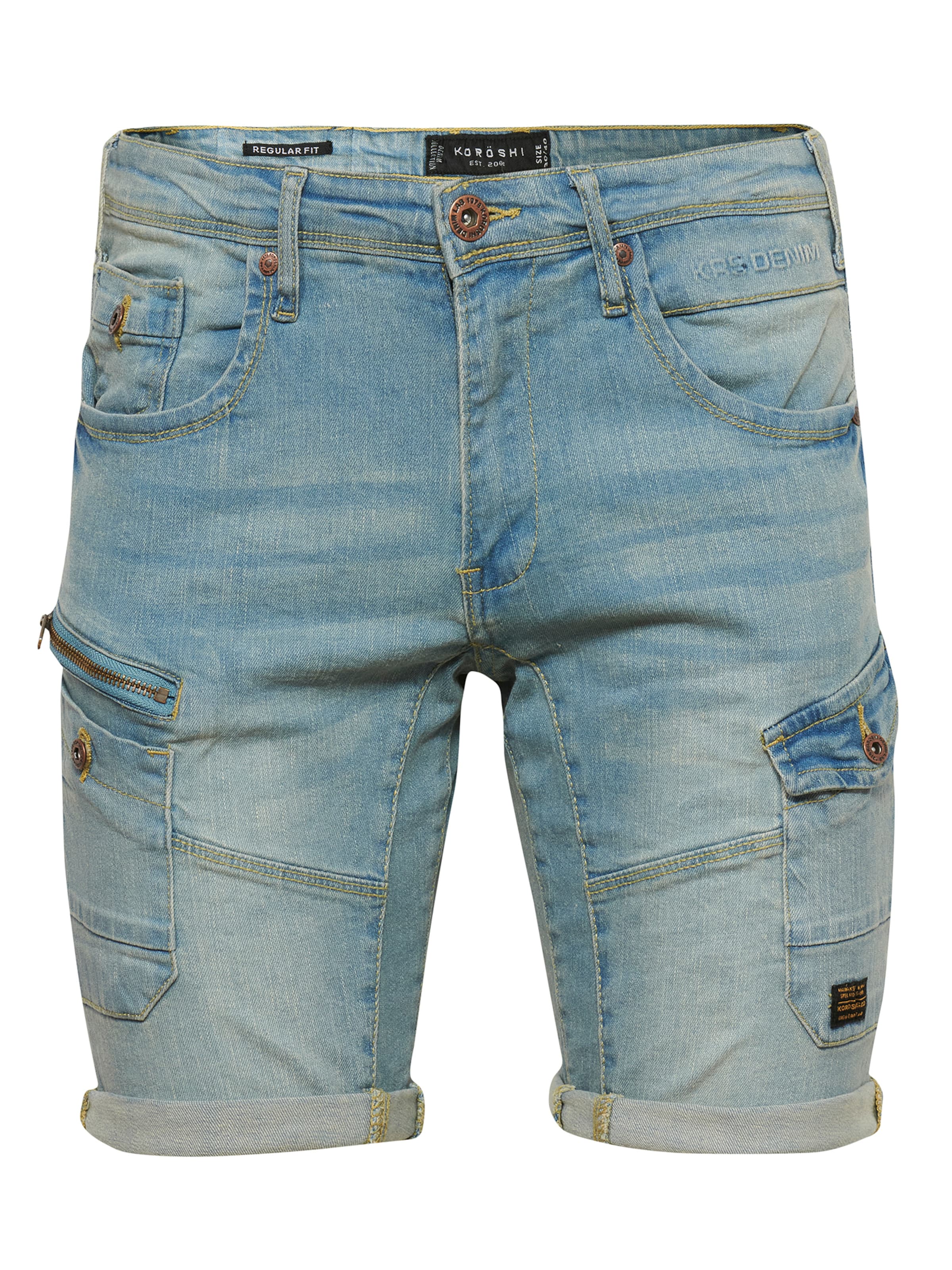 KOROSHI tavaline Klapptaskutega teksapüksid, värv sinine: eest vaates