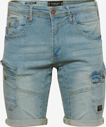 KOROSHI Regular Cargojeans in Blauw: voorkant