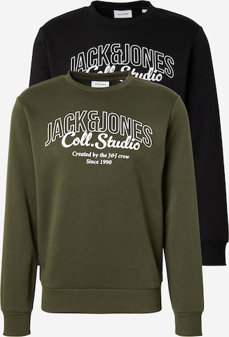 JACK & JONES Свитшот 'JJMakoto' в Зеленый: спереди