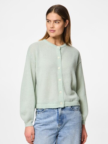 PIECES Knit cardigan 'PCIda' in Green: front